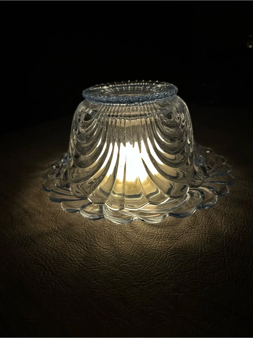 Cambridge Caprice Ice Blue Condiment Set Styled as Fairy Lamp